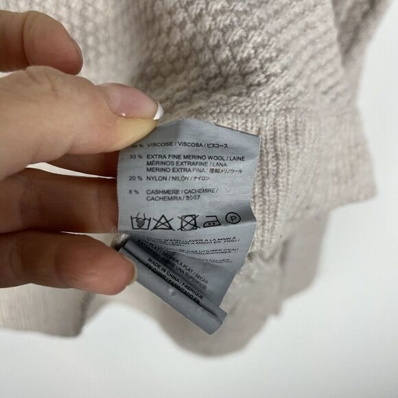 Charlie Cream Sweater Pullover Sz Small Wool Cashmere Blend​​​​ - Picture 4 of 4